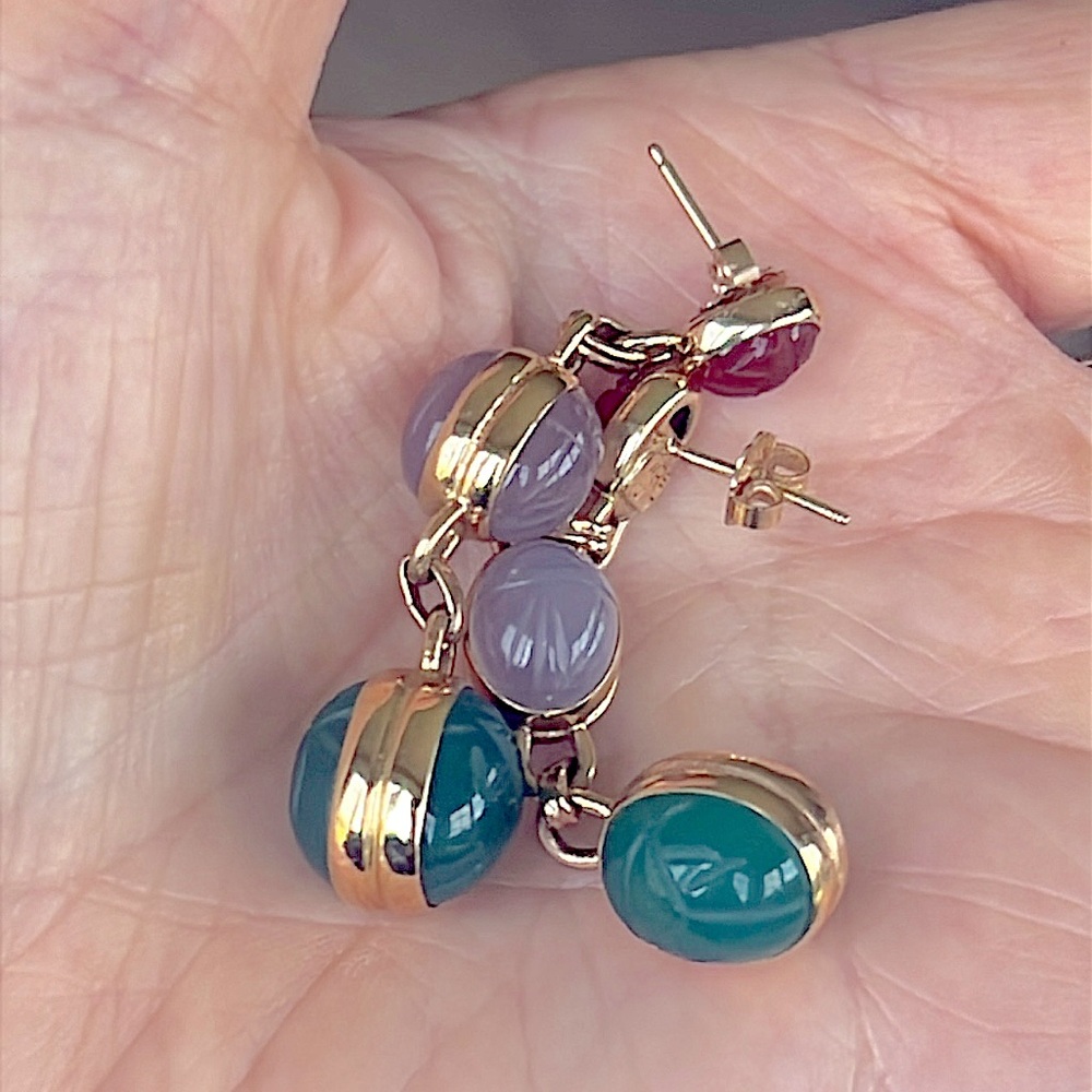 14 karat gold Scarab earrings Earrings - Picture 10 of 10